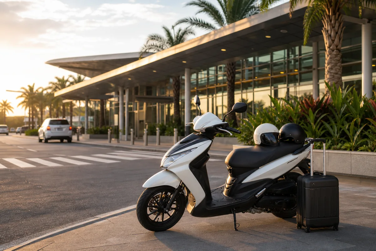 Scooter ready for delivery at Phu Quoc airport