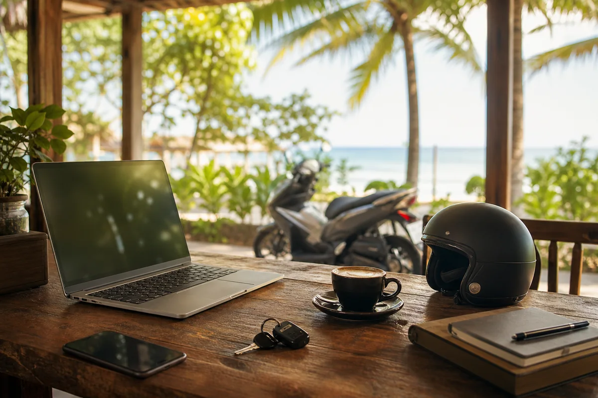 Remote work setup with scooter rental in Phu Quoc